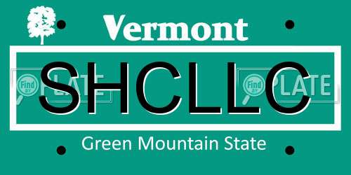SHCLLC Vermont License Plate