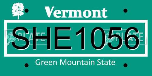 SHE1056 Vermont License Plate