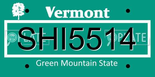 SHI5514 Vermont License Plate