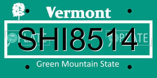 SHI8514 Vermont License Plate