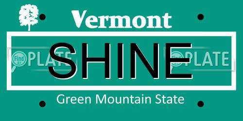 SHINE Vermont License Plate