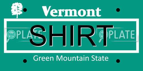SHIRT Vermont License Plate