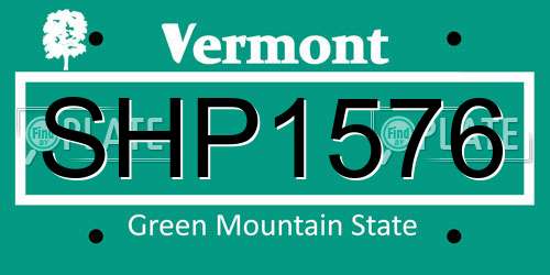 SHP1576 Vermont License Plate