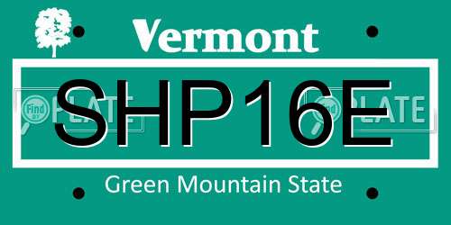 SHP16E Vermont License Plate
