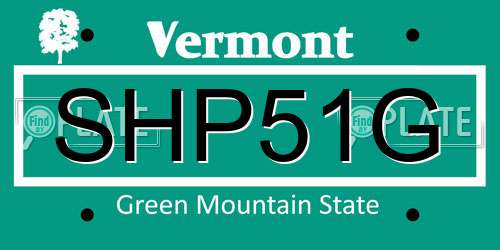 SHP51G Vermont License Plate