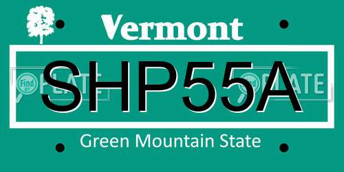 SHP55A Vermont License Plate