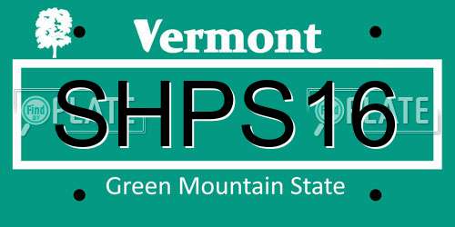 SHPS16 Vermont License Plate
