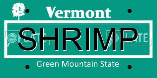 SHRIMP Vermont License Plate