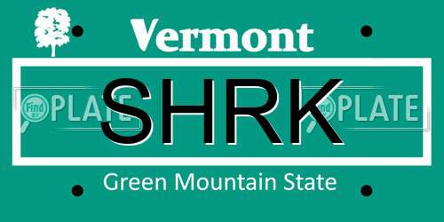 SHRK Vermont License Plate
