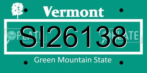 SI26138 Vermont License Plate
