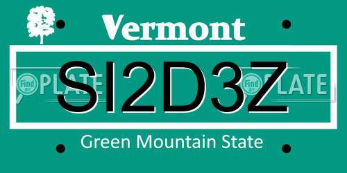 SI2D3Z Vermont License Plate