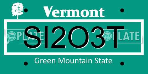 SI2O3T Vermont License Plate