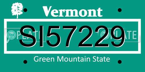SI57229 Vermont License Plate