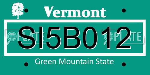 SI5B012 Vermont License Plate