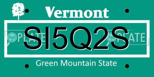 SI5Q2S Vermont License Plate