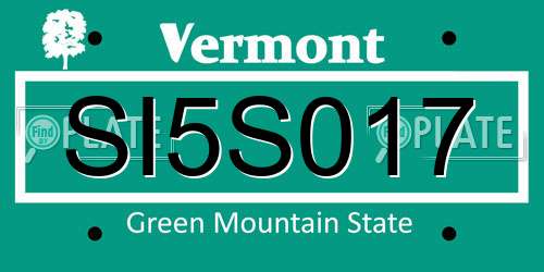 SI5S017 Vermont License Plate