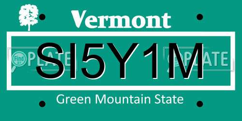 SI5Y1M Vermont License Plate