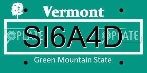 SI6A4D Vermont License Plate