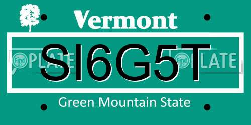SI6G5T Vermont License Plate