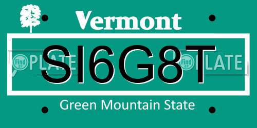 SI6G8T Vermont License Plate