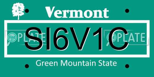 SI6V1C Vermont License Plate