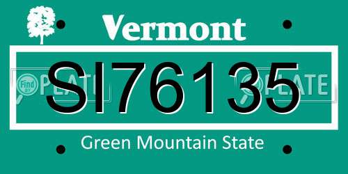 SI76135 Vermont License Plate