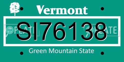 SI76138 Vermont License Plate