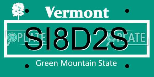 SI8D2S Vermont License Plate