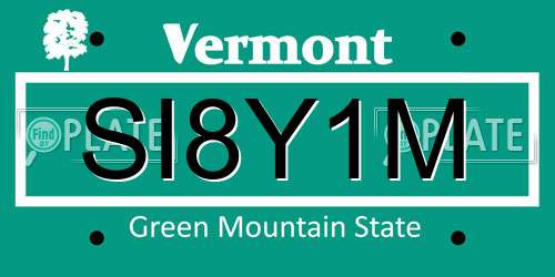 SI8Y1M Vermont License Plate