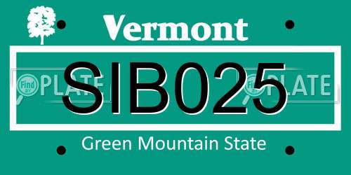 SIB025 Vermont License Plate