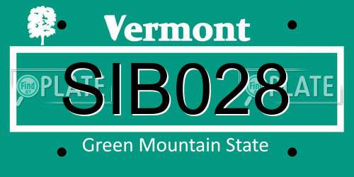 SIB028 Vermont License Plate