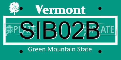 SIB02B Vermont License Plate