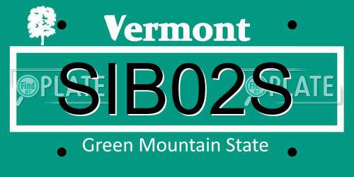 SIB02S Vermont License Plate