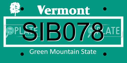 SIB078 Vermont License Plate