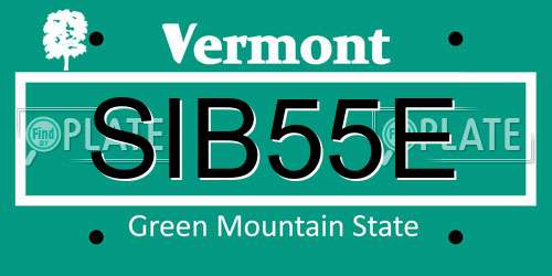 SIB55E Vermont License Plate