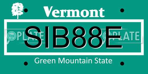SIB88E Vermont License Plate