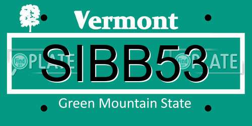 SIBB53 Vermont License Plate