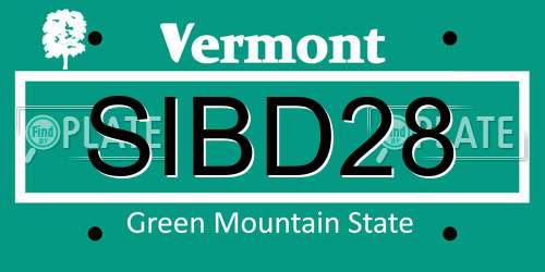 SIBD28 Vermont License Plate