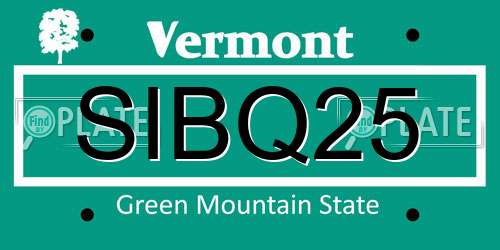 SIBQ25 Vermont License Plate