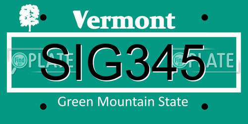 SIG345 Vermont License Plate