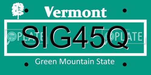 SIG45Q Vermont License Plate
