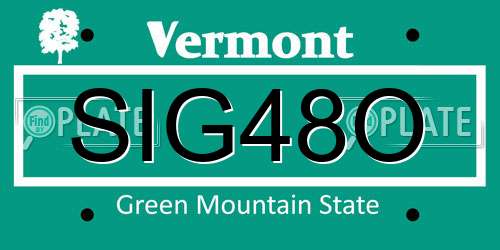 SIG48O Vermont License Plate
