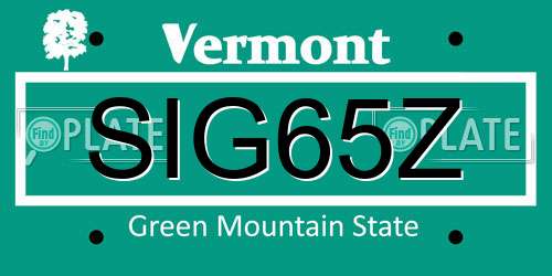 SIG65Z Vermont License Plate