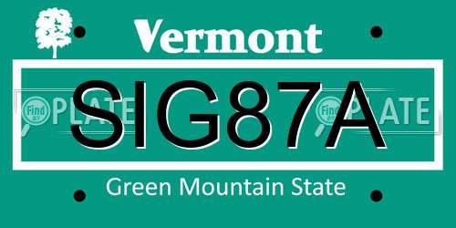 SIG87A Vermont License Plate