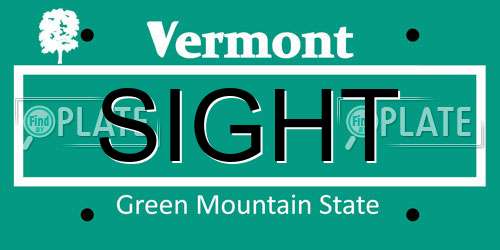 SIGHT Vermont License Plate