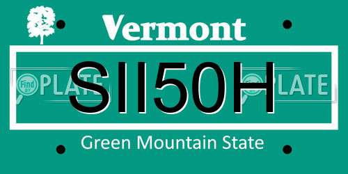 SII50H Vermont License Plate