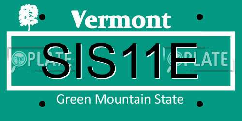 SIS11E Vermont License Plate