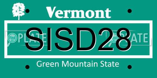 SISD28 Vermont License Plate