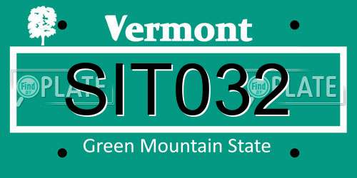 SIT032 Vermont License Plate