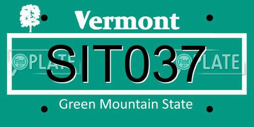 SIT037 Vermont License Plate